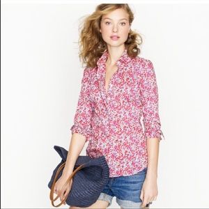 J. Crew Liberty of London Cherry Wiltshire print shirt, size 2